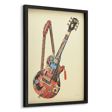 Electric Guitar Collage Framed Graphic Wall Art