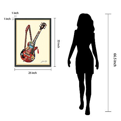 Electric Guitar Collage Framed Graphic Wall Art