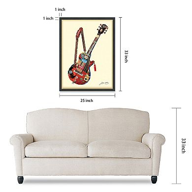 Electric Guitar Collage Framed Graphic Wall Art