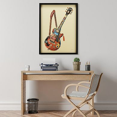 Electric Guitar Collage Framed Graphic Wall Art