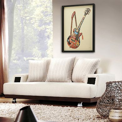 Electric Guitar Collage Framed Graphic Wall Art