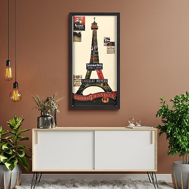 Eiffel Tower Collage Framed Graphic Wall Art