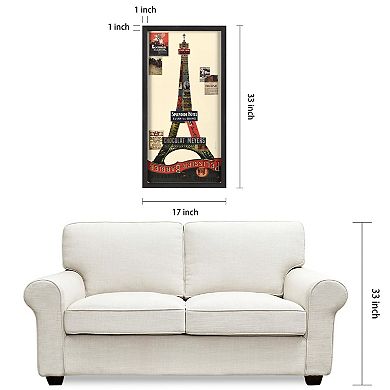 Eiffel Tower Collage Framed Graphic Wall Art