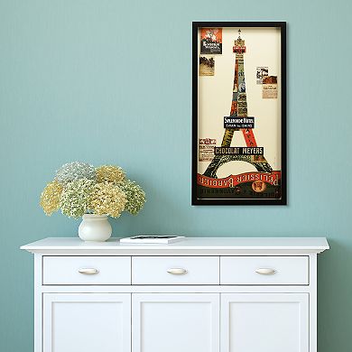 Eiffel Tower Collage Framed Graphic Wall Art