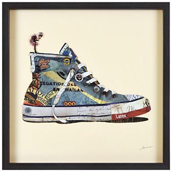 High Top Sneaker Collage Framed Graphic Wall Art