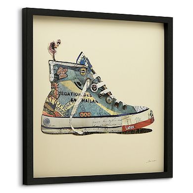 High Top Sneaker Collage Framed Graphic Wall Art