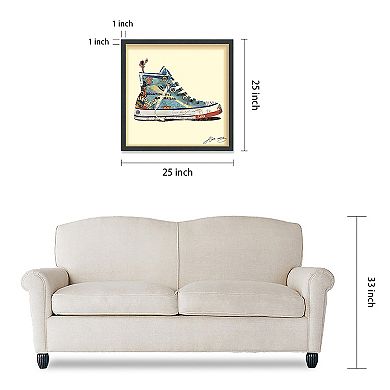 High Top Sneaker Collage Framed Graphic Wall Art
