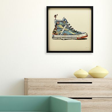 High Top Sneaker Collage Framed Graphic Wall Art
