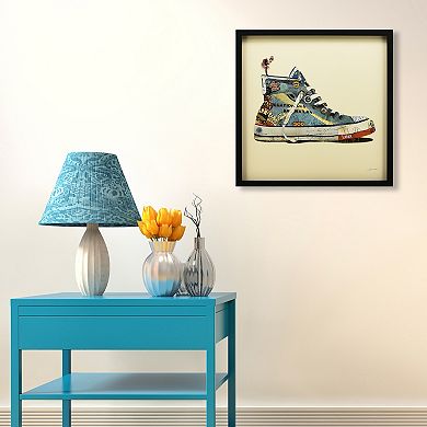 High Top Sneaker Collage Framed Graphic Wall Art