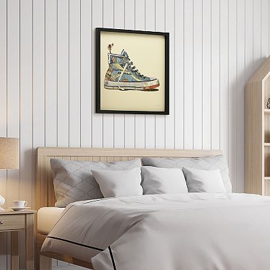 High Top Sneaker Collage Framed Graphic Wall Art