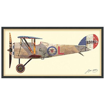 Antique Biplane 1 Collage Framed Graphic Wall Art