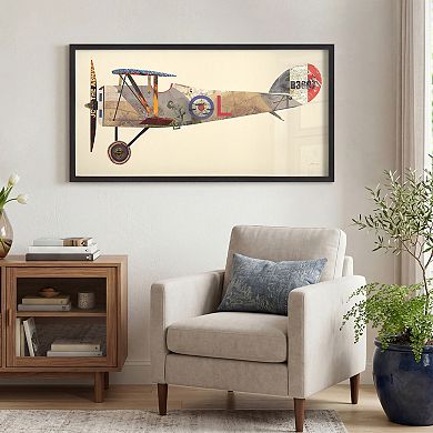 Antique Biplane 1 Collage Framed Graphic Wall Art