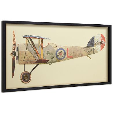 Antique Biplane 1 Collage Framed Graphic Wall Art