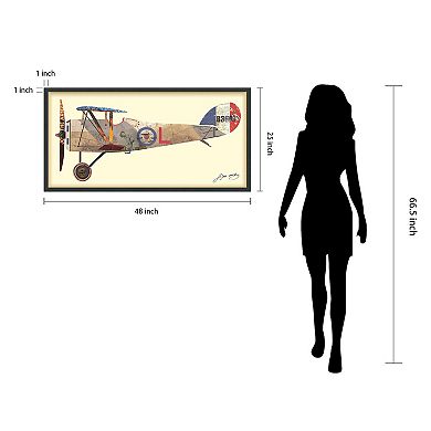 Antique Biplane 1 Collage Framed Graphic Wall Art