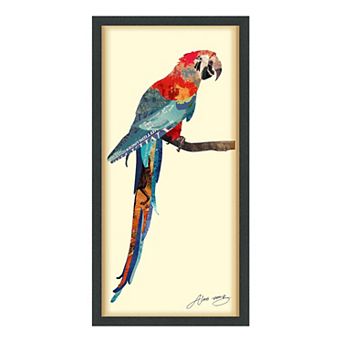 Tropical Parrot Collage Framed Graphic Wall Art