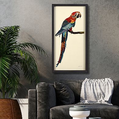 Tropical Parrot Collage Framed Graphic Wall Art