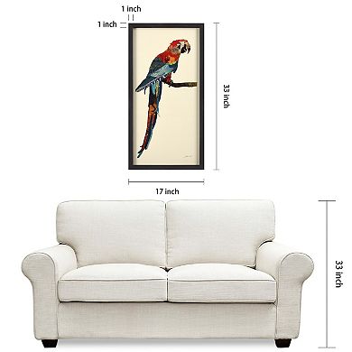 Tropical Parrot Collage Framed Graphic Wall Art