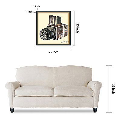 SLR Camera Collage Framed Graphic Wall Art