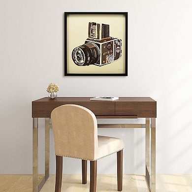 SLR Camera Collage Framed Graphic Wall Art