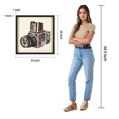 SLR Camera Collage Framed Graphic Wall Art