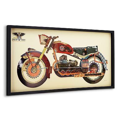 Holy Furious Motorbike Collage Framed Graphic Wall Art