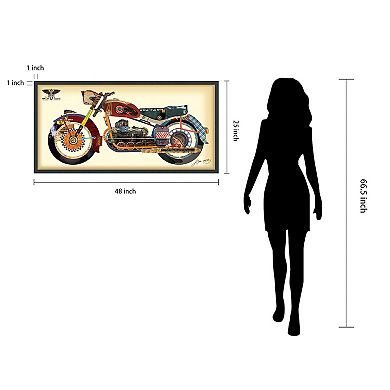 Holy Furious Motorbike Collage Framed Graphic Wall Art