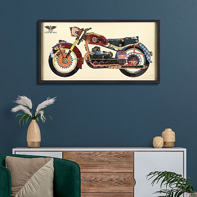 Holy Furious Motorbike Collage Framed Graphic Wall Art