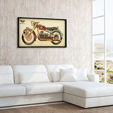 Holy Furious Motorbike Collage Framed Graphic Wall Art