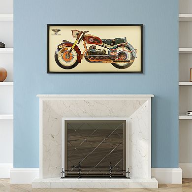 Holy Furious Motorbike Collage Framed Graphic Wall Art