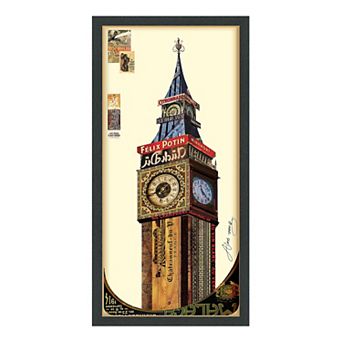 Big Ben Collage Framed Graphic Wall Art
