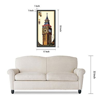 Big Ben Collage Framed Graphic Wall Art
