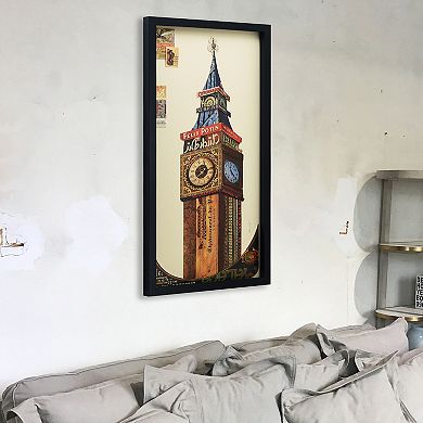 Big Ben Collage Framed Graphic Wall Art