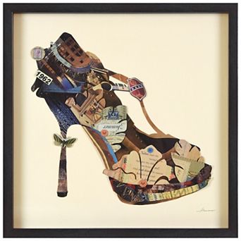High Heel Collage Framed Graphic Wall Art