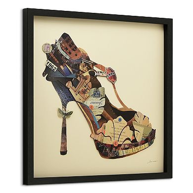 High Heeled Collage Framed Graphic Wall Art