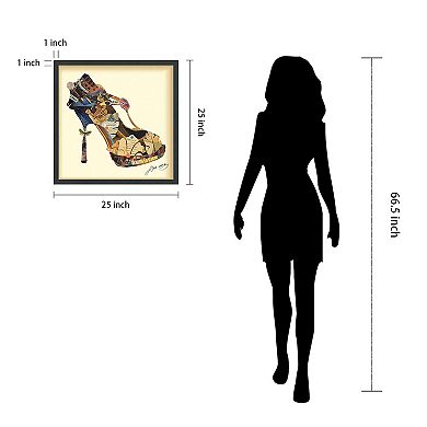 High Heeled Collage Framed Graphic Wall Art