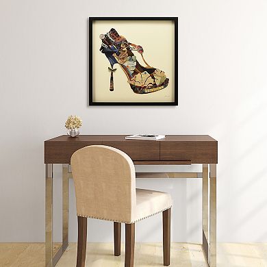 High Heeled Collage Framed Graphic Wall Art