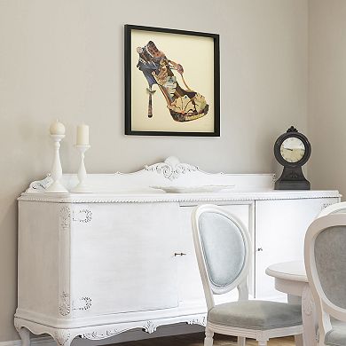 High Heeled Collage Framed Graphic Wall Art