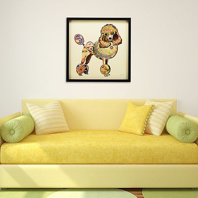 Poodle Collage Framed Graphic Wall Art