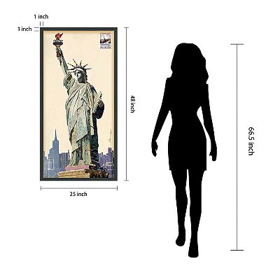 Lady Liberty Collage Framed Graphic Wall Art