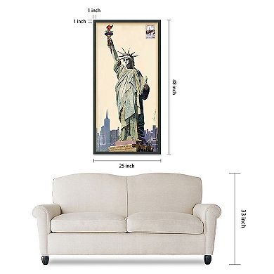 Lady Liberty Collage Framed Graphic Wall Art