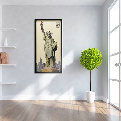 Lady Liberty Collage Framed Graphic Wall Art