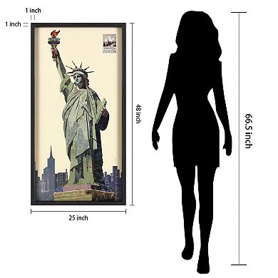 Lady Liberty Collage Framed Graphic Wall Art