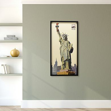 Lady Liberty Collage Framed Graphic Wall Art