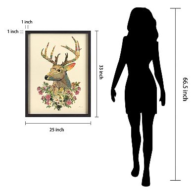 Mrs. Deer Collage Framed Graphic Wall Art