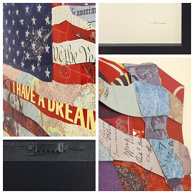 Old Glory Collage Framed Graphic Wall Art