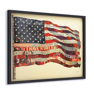 Old Glory Collage Framed Graphic Wall Art