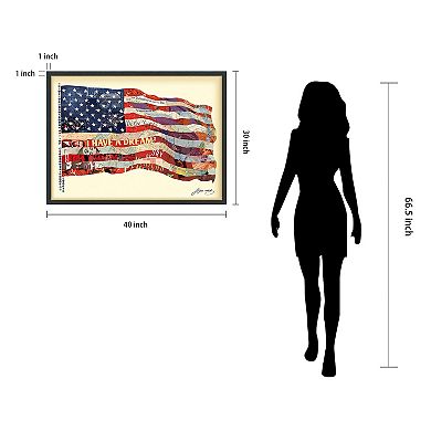 Old Glory Collage Framed Graphic Wall Art