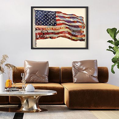 Old Glory Collage Framed Graphic Wall Art