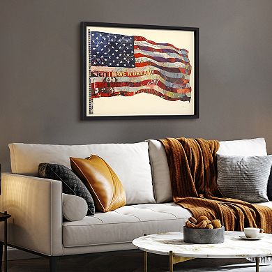 Old Glory Collage Framed Graphic Wall Art