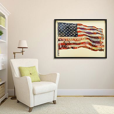 Old Glory Collage Framed Graphic Wall Art